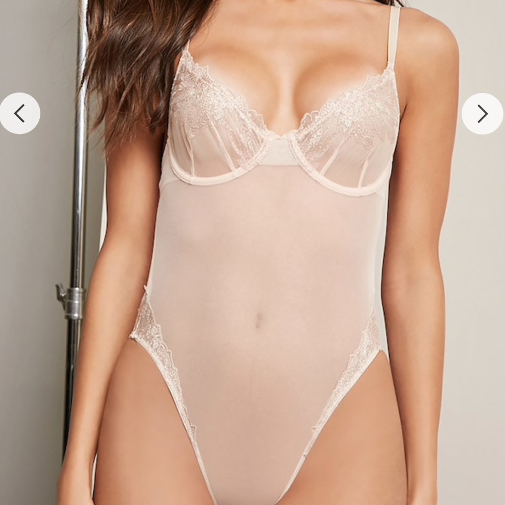 Sheer Metallic Teddy